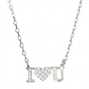 NEW LESA MICHELE i love you necklace in silver